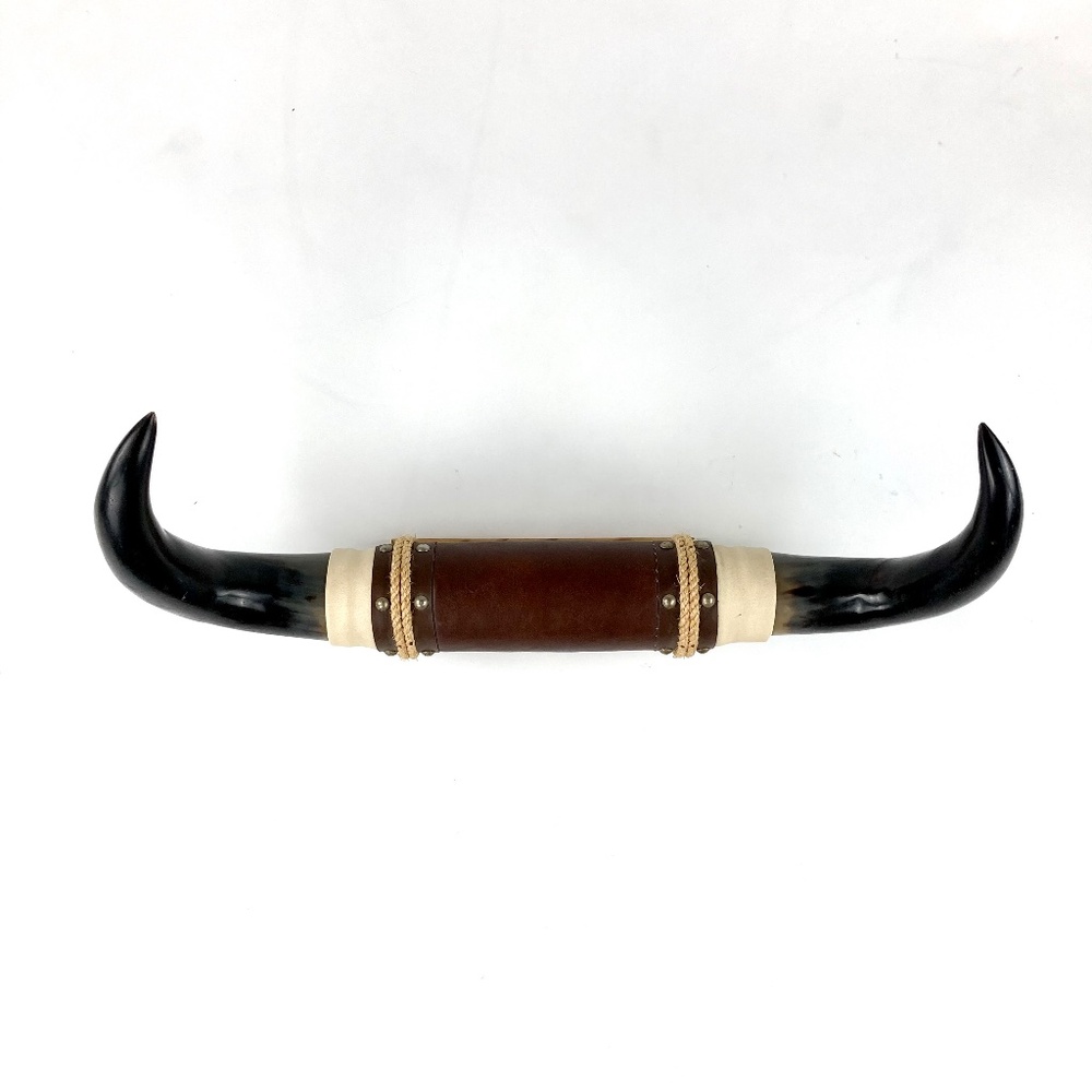 Vintage Mounted Steer Horns 25" Wall Mounted Leather